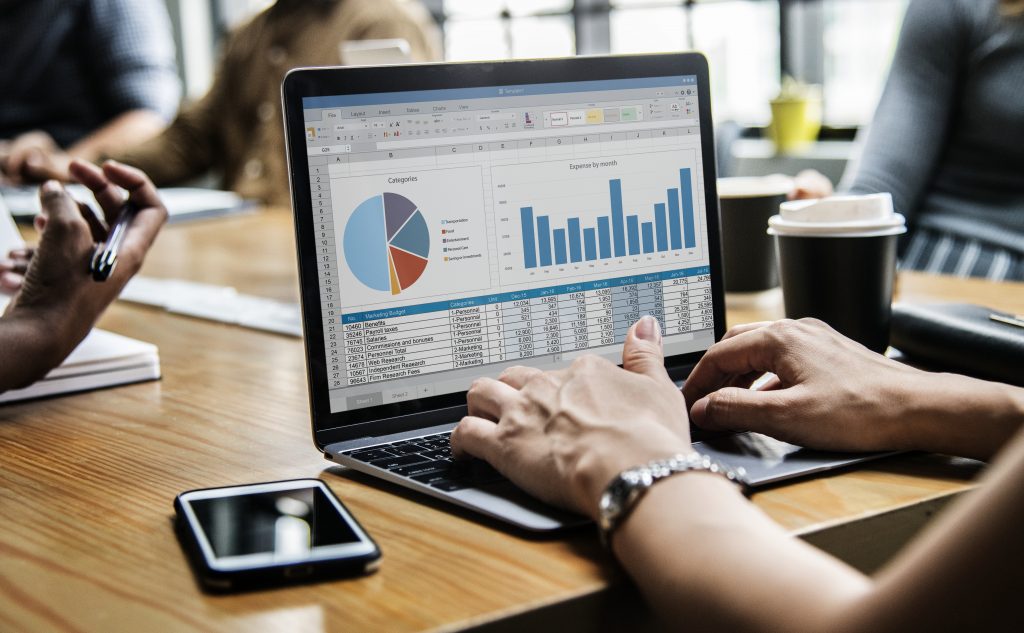 Lap showing data visualizations