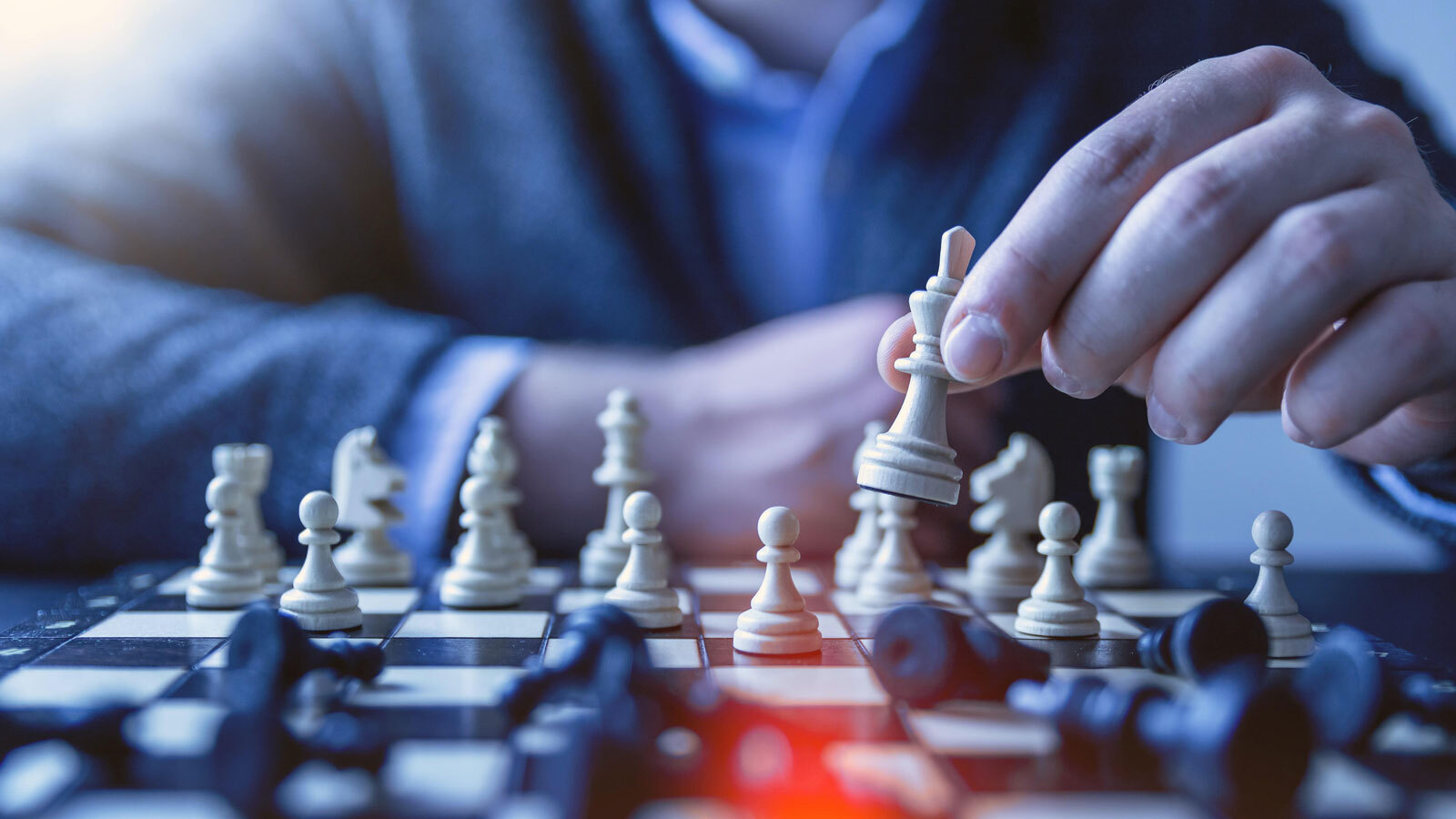 a guy playing chess