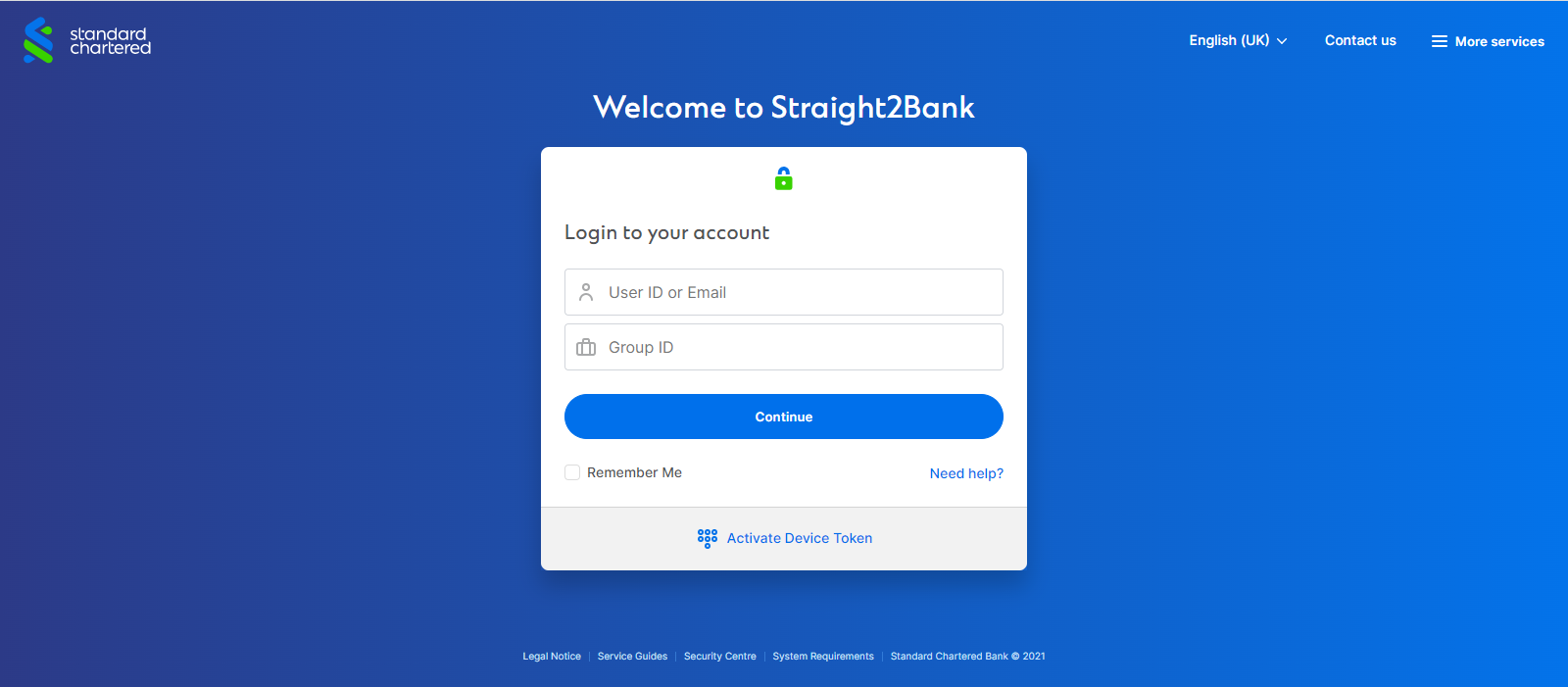 Straight2Bank Login Page